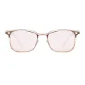 Jon - Square Rose Gold/Pink Revo Clip On Sunglasses for Men & Women